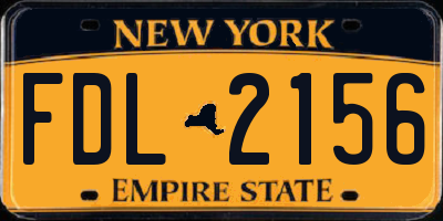 NY license plate FDL2156
