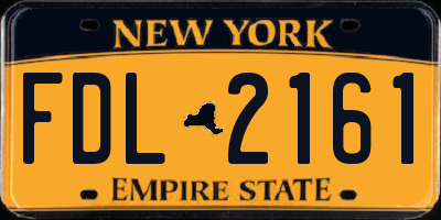 NY license plate FDL2161