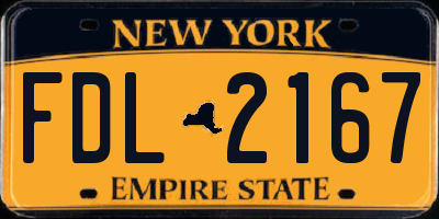 NY license plate FDL2167