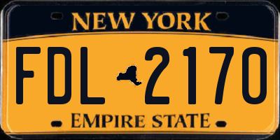 NY license plate FDL2170