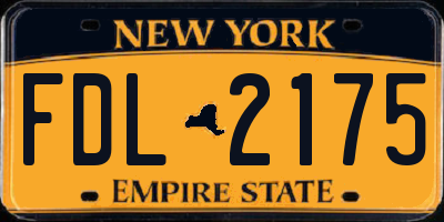 NY license plate FDL2175