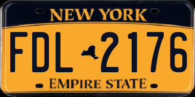 NY license plate FDL2176