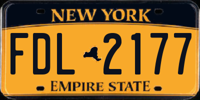 NY license plate FDL2177