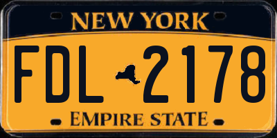 NY license plate FDL2178