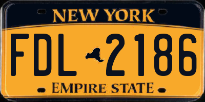 NY license plate FDL2186