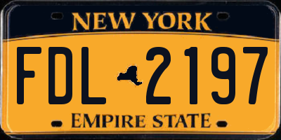 NY license plate FDL2197