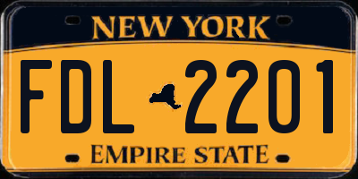NY license plate FDL2201
