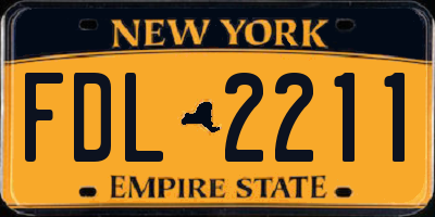 NY license plate FDL2211