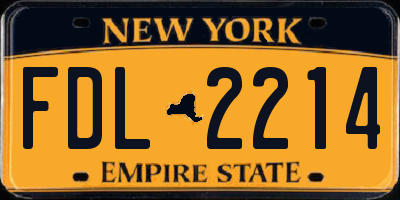 NY license plate FDL2214