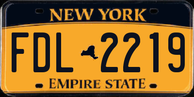 NY license plate FDL2219
