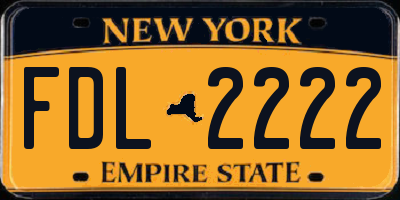 NY license plate FDL2222