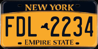 NY license plate FDL2234