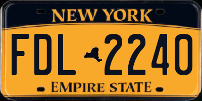 NY license plate FDL2240