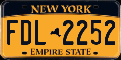 NY license plate FDL2252