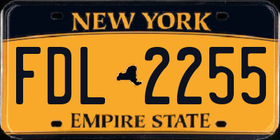 NY license plate FDL2255
