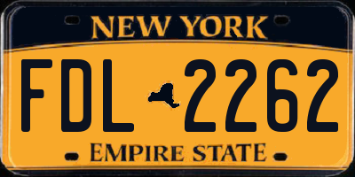 NY license plate FDL2262