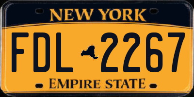NY license plate FDL2267