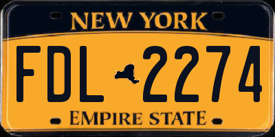 NY license plate FDL2274
