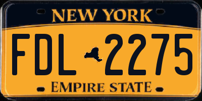 NY license plate FDL2275