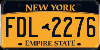 NY license plate FDL2276