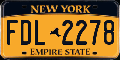 NY license plate FDL2278