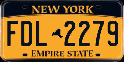 NY license plate FDL2279