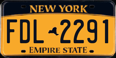 NY license plate FDL2291