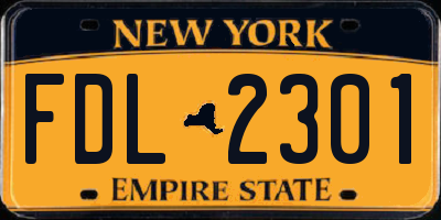 NY license plate FDL2301