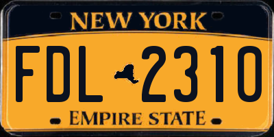 NY license plate FDL2310