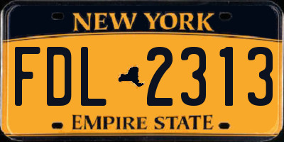 NY license plate FDL2313