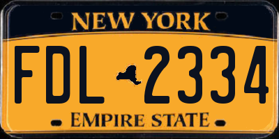 NY license plate FDL2334