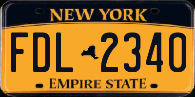 NY license plate FDL2340