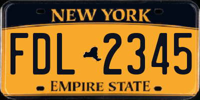 NY license plate FDL2345