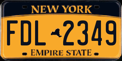 NY license plate FDL2349