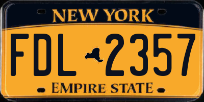 NY license plate FDL2357