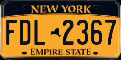 NY license plate FDL2367