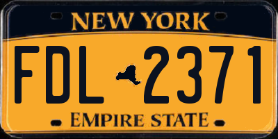NY license plate FDL2371