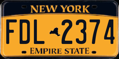 NY license plate FDL2374