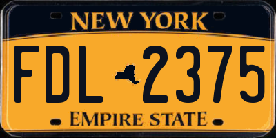NY license plate FDL2375