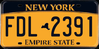 NY license plate FDL2391