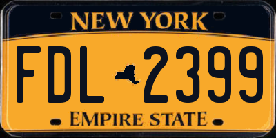 NY license plate FDL2399