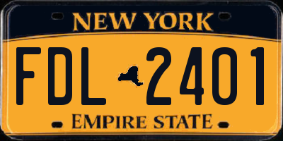 NY license plate FDL2401