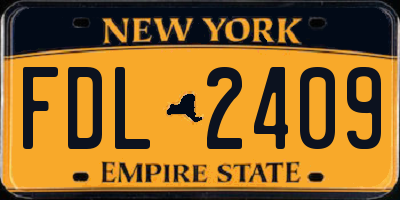 NY license plate FDL2409