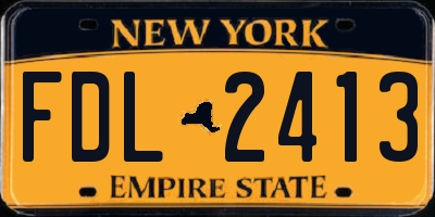 NY license plate FDL2413