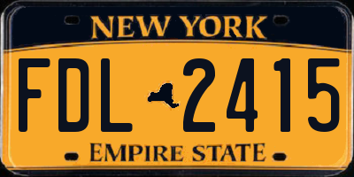 NY license plate FDL2415