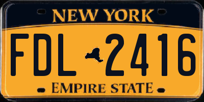 NY license plate FDL2416