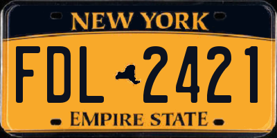 NY license plate FDL2421