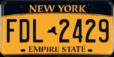 NY license plate FDL2429