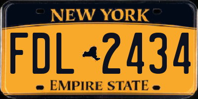 NY license plate FDL2434