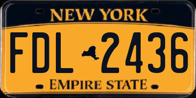 NY license plate FDL2436